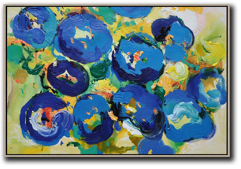 Horizontal Palette Knife Abstract Floral #L7C - Click Image to Close